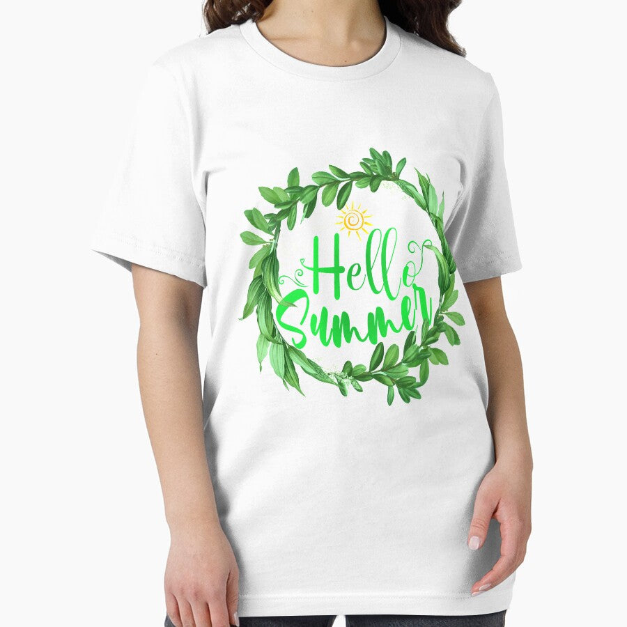 Green And White summer T-shirt , Hello Summer  T-shirt by Cooltees4u1