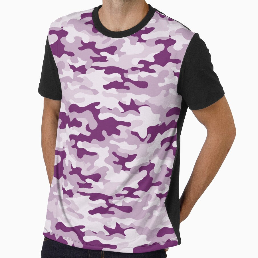 Grape Purple Camouflage Red All Over by Feeling Artsy