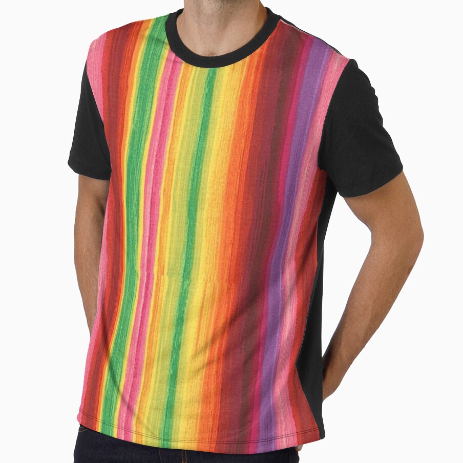 All-Over Abstract Rainbow Line Print by SerpentSkyArts