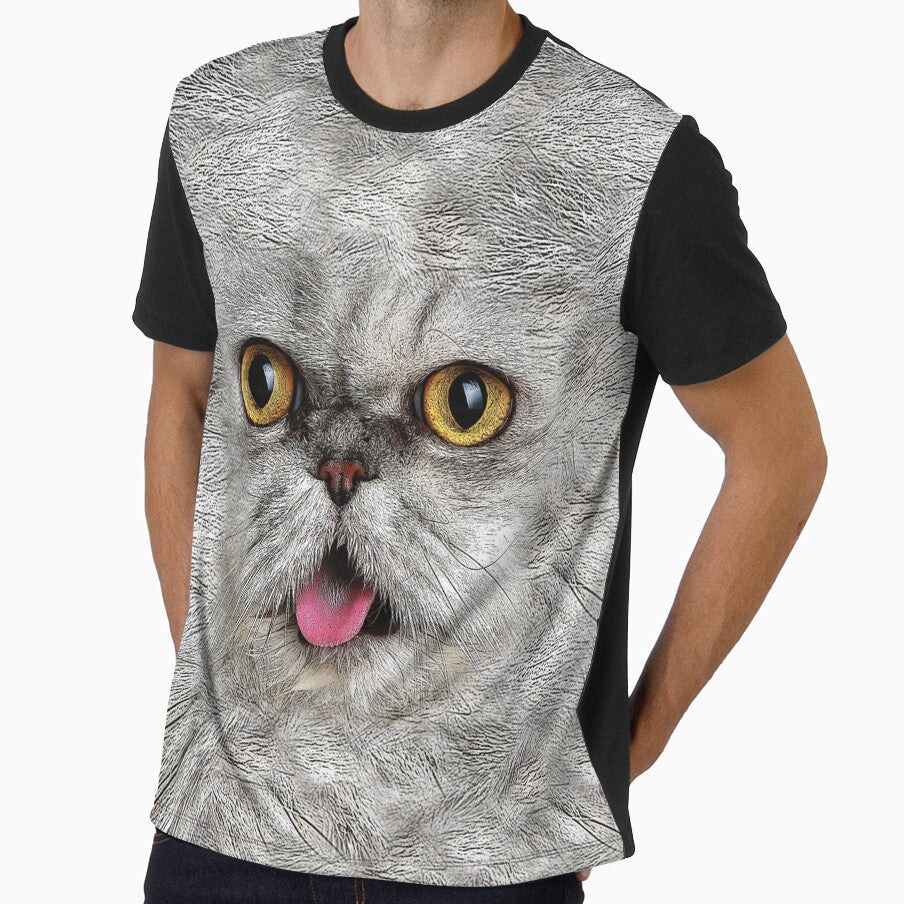 Funny All-Over Furry Cat by ThisOnAShirt