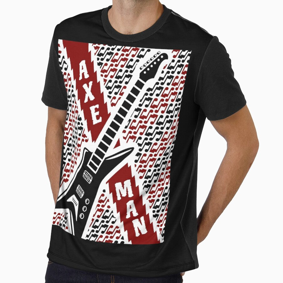 Rock Guitar With Axe Man All Over Print Poster by allysonhat