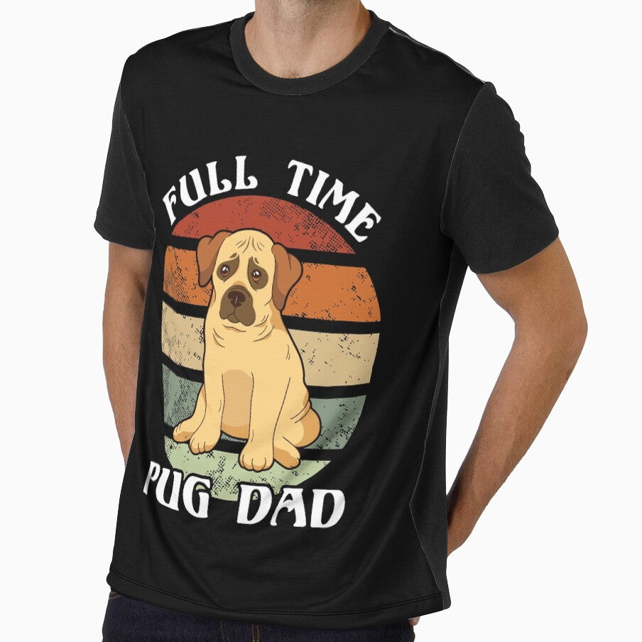 Full time pug dad retro sunset by infleims