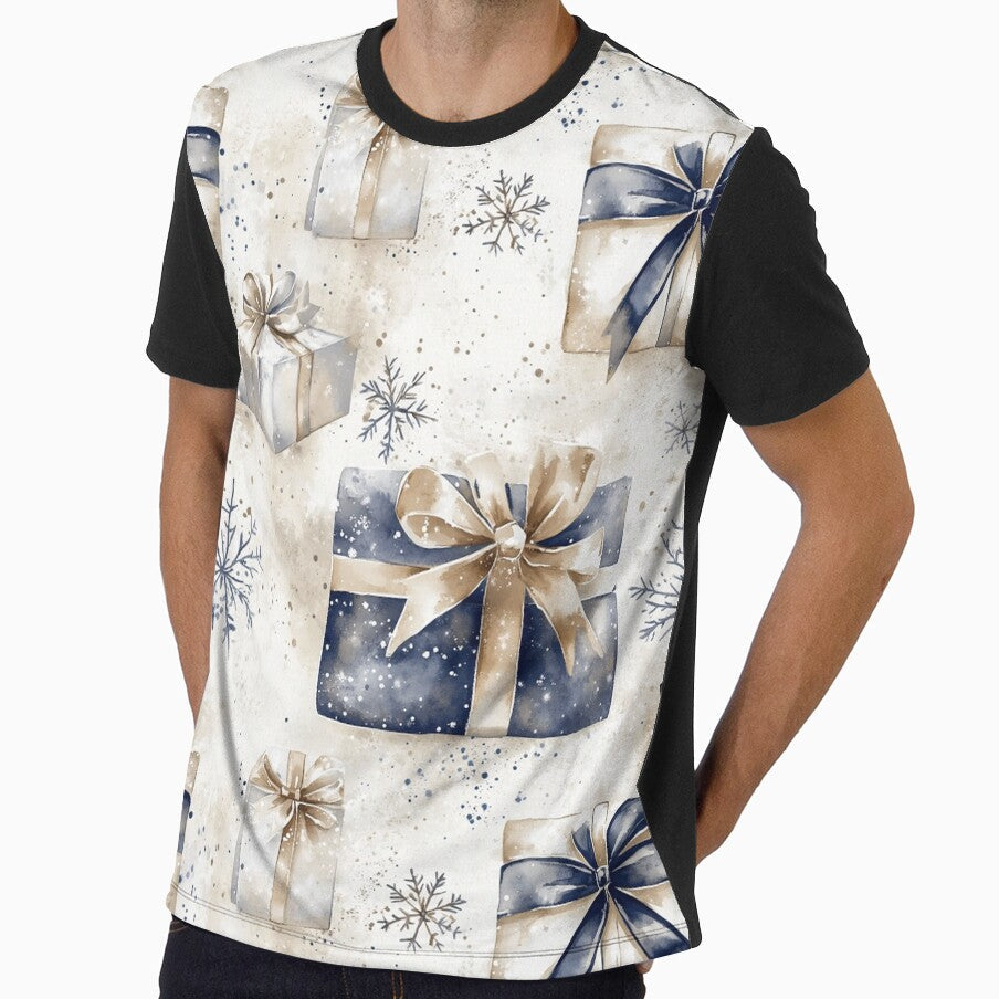 Blue Beige Gifts Winter Christmas All Over by Feeling Artsy
