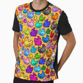 Rainbow Pixel Chickens AOP by spookyhobbit