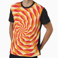Spiral Circles Pattern Red Orange by leomooncreates