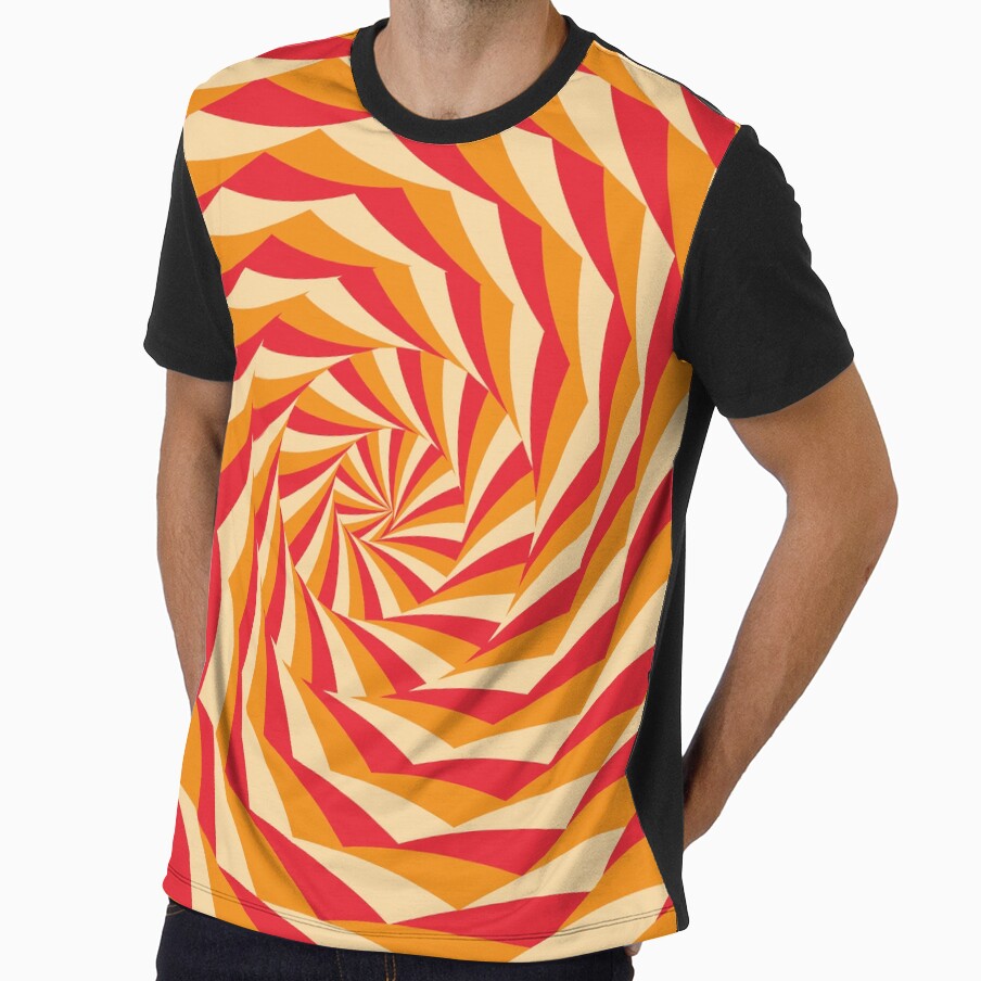 Spiral Circles Pattern Red Orange by leomooncreates