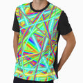 80s Rainbow Neon Strobe Light Abstract Pattern by Deborah Camp