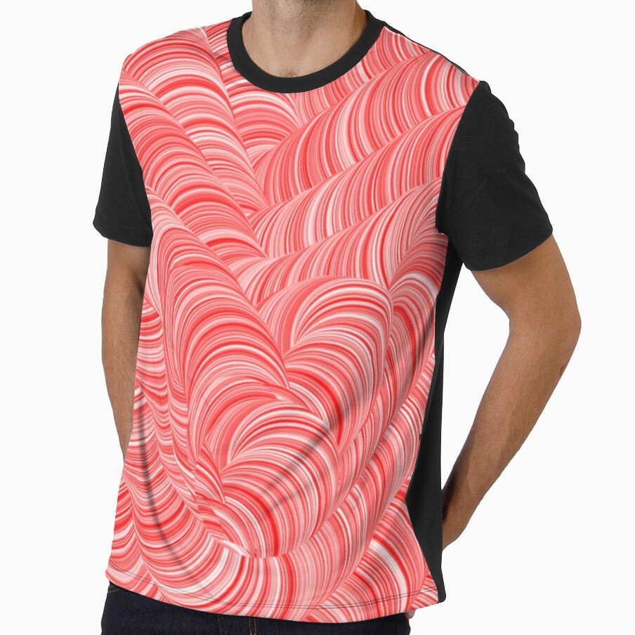 Red and White Swirly Peppermint Abstract Pattern by Deborah Camp