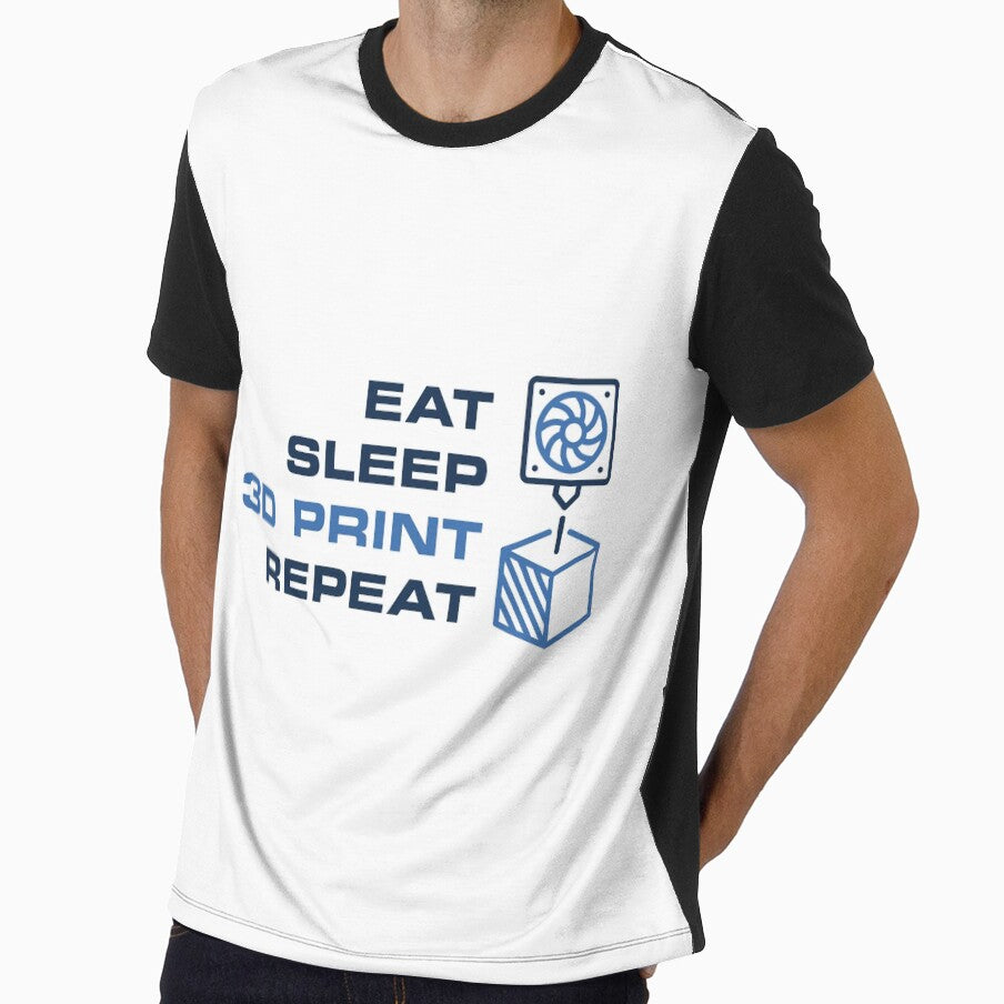 Eat Sleep 3D Print Repeat - 3D Printer Cute Design by venomousvector