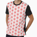 red Floral modern All over printed design by ZibaCentralShop