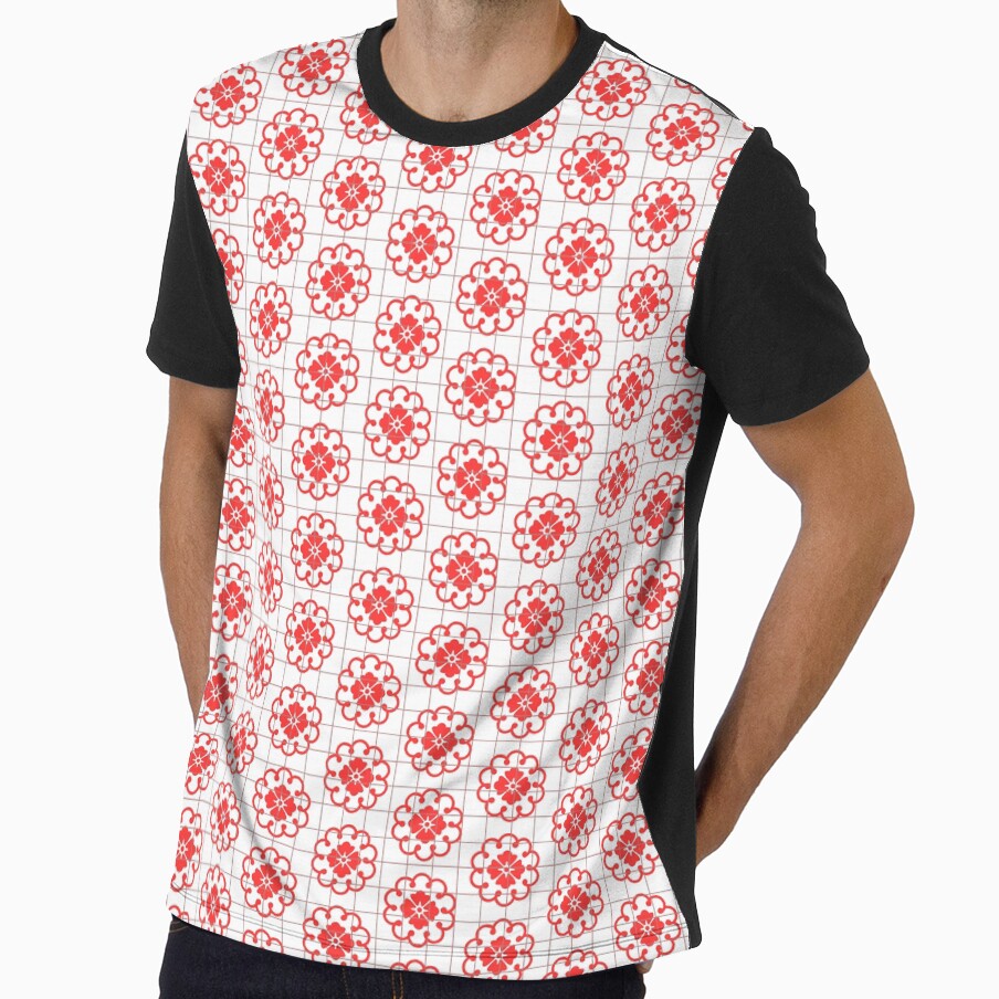 red Floral modern All over printed design by ZibaCentralShop