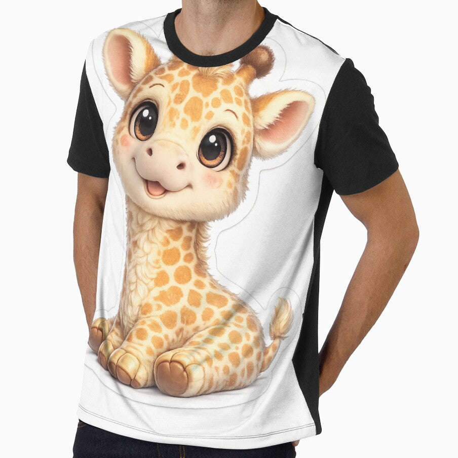 Cute Giraffe 3D Cartoon Kawaii Giraffe 3D Animal Art by MiniPrintMagic