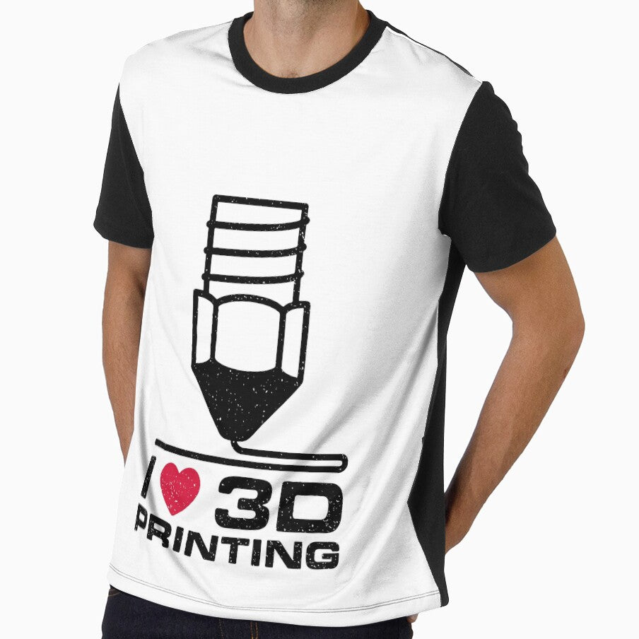 I Love 3D Printing creative distressed design with Nozzle -  3D Printers by venomousvector