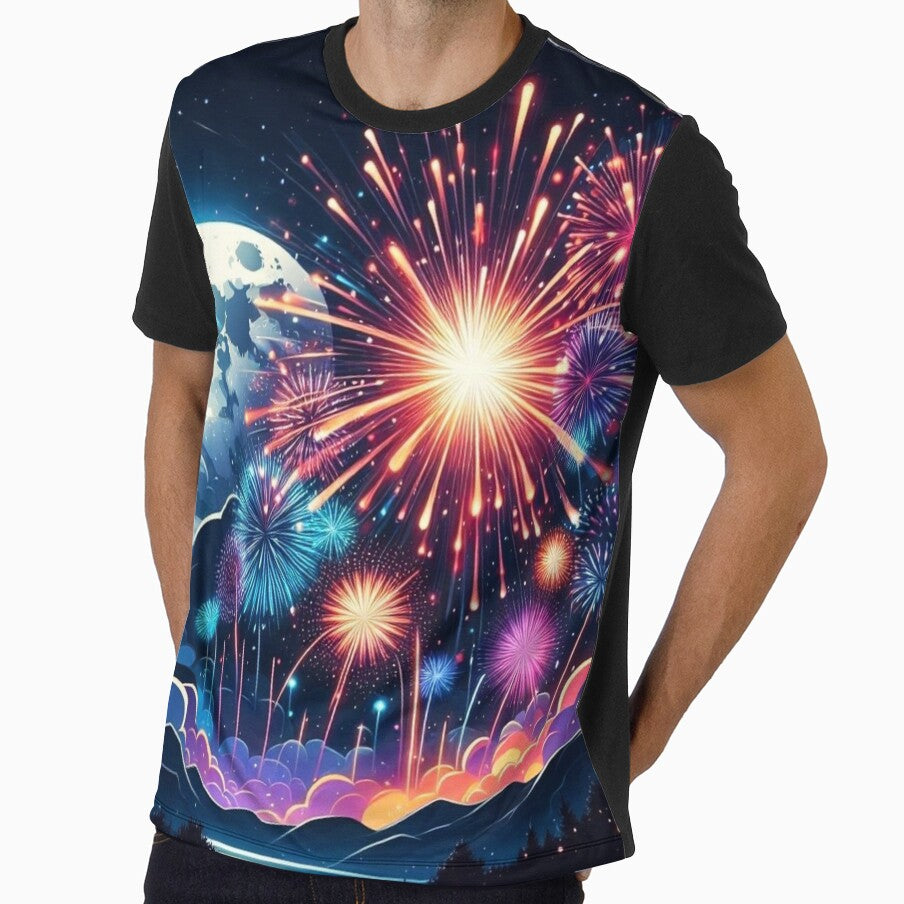 Full moon and fireworks. by growing-mom