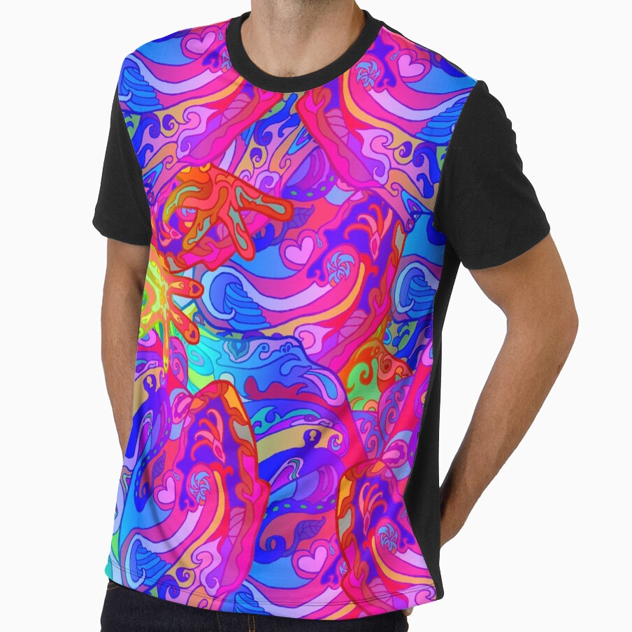 Rainbow Psychedelic Colorful Swirl Pattern by Deborah Camp