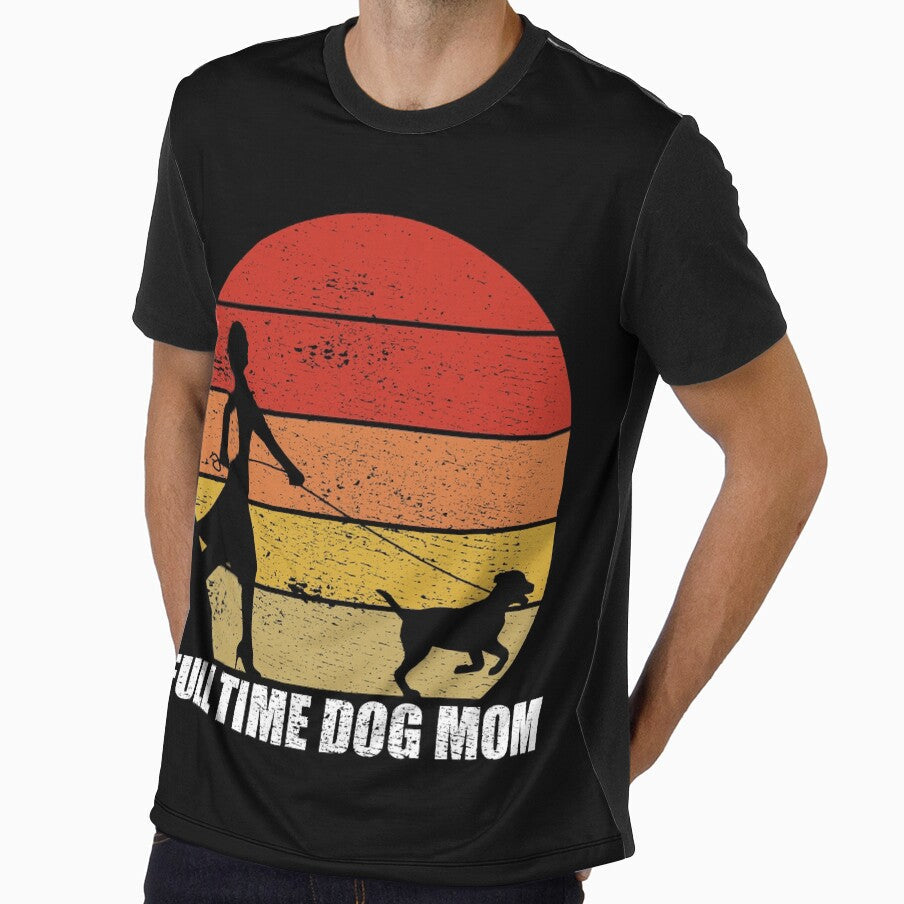 Full Time Dog Mom Retro Sunset by RandomStuffShop