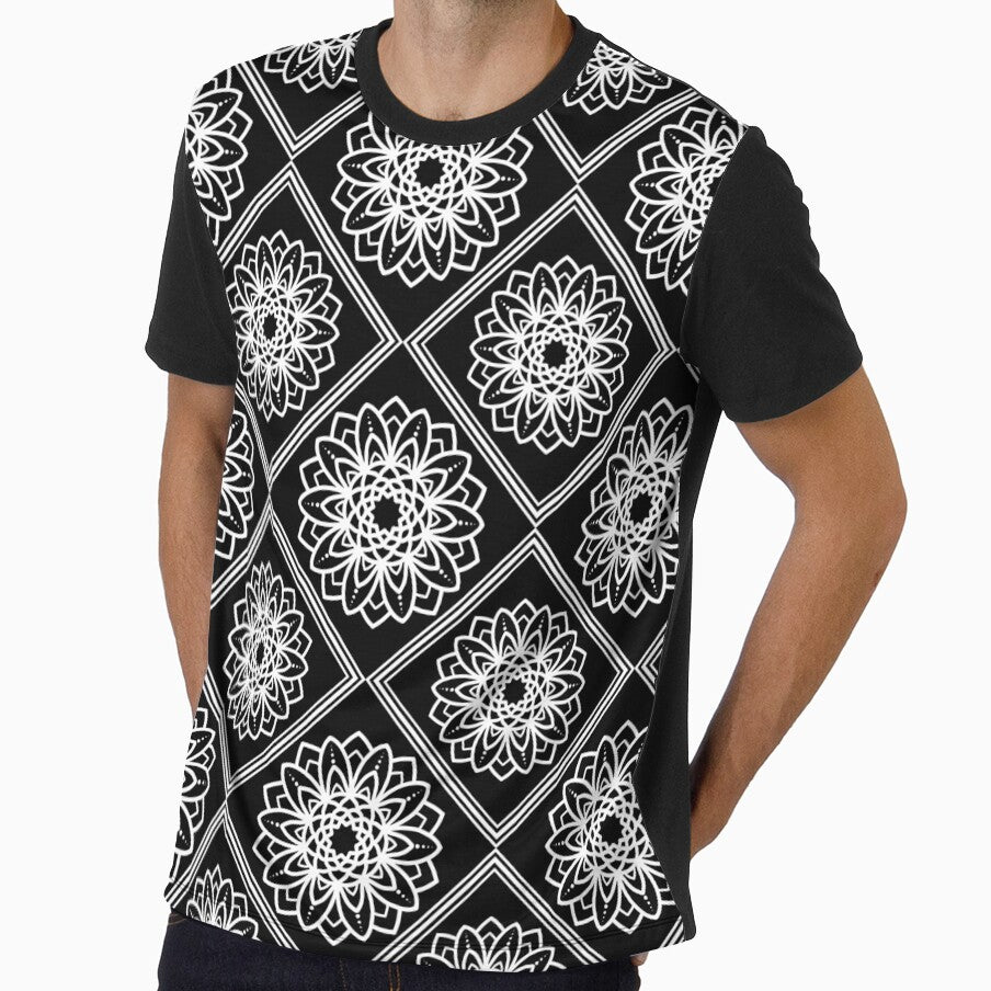 All-over white flower mandala by Faellustra