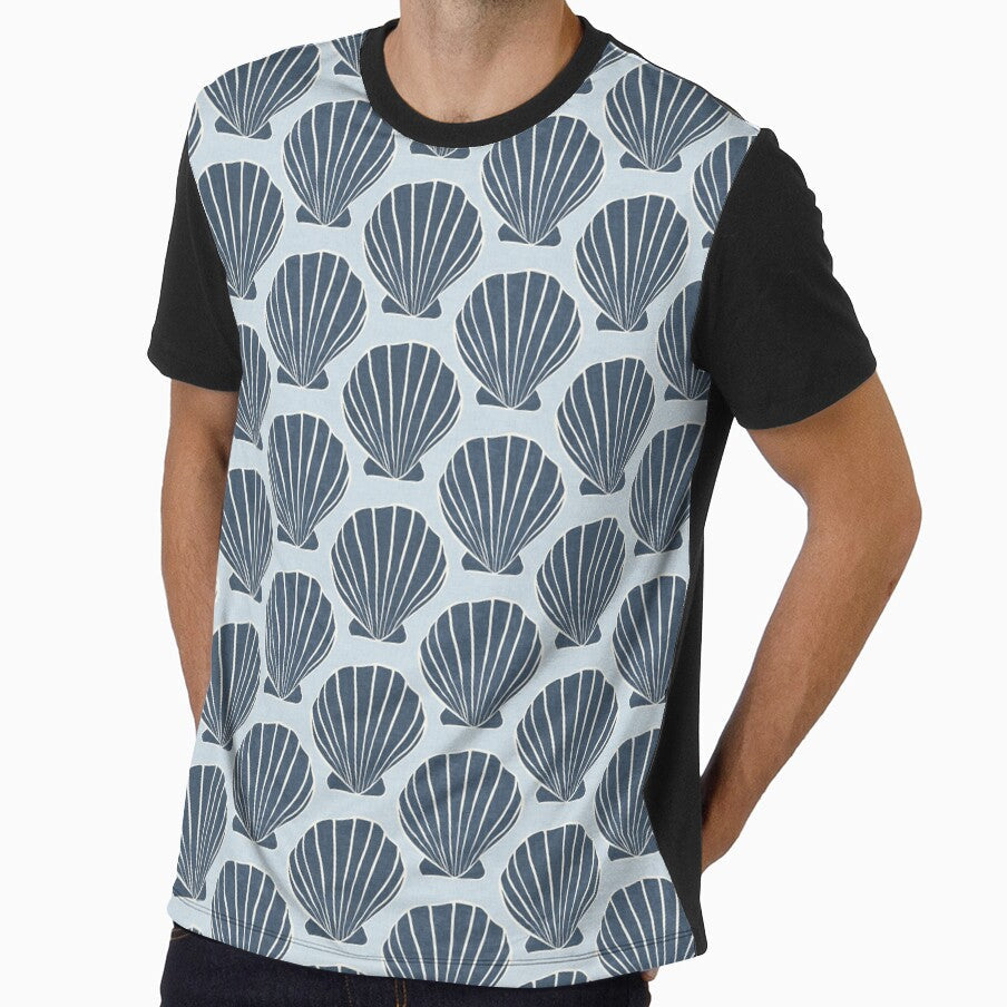 coastal seaside blue scallop shells all over by PrettywithColor