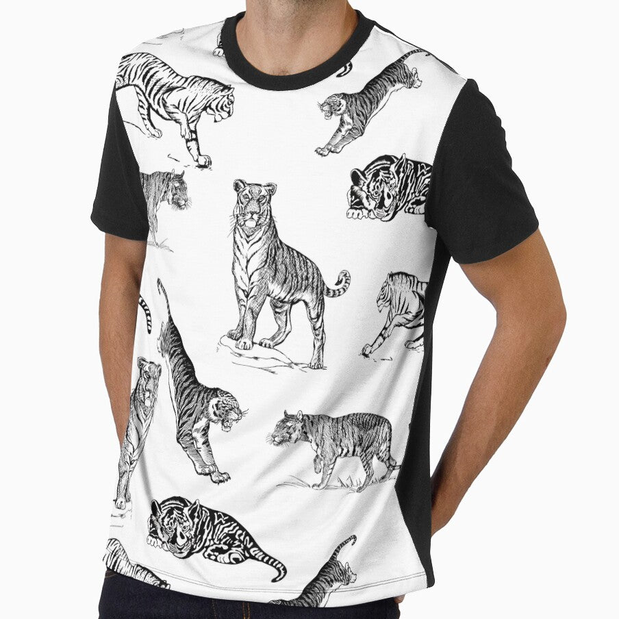 Tiger All-over pattern [black and white] by bellatierra
