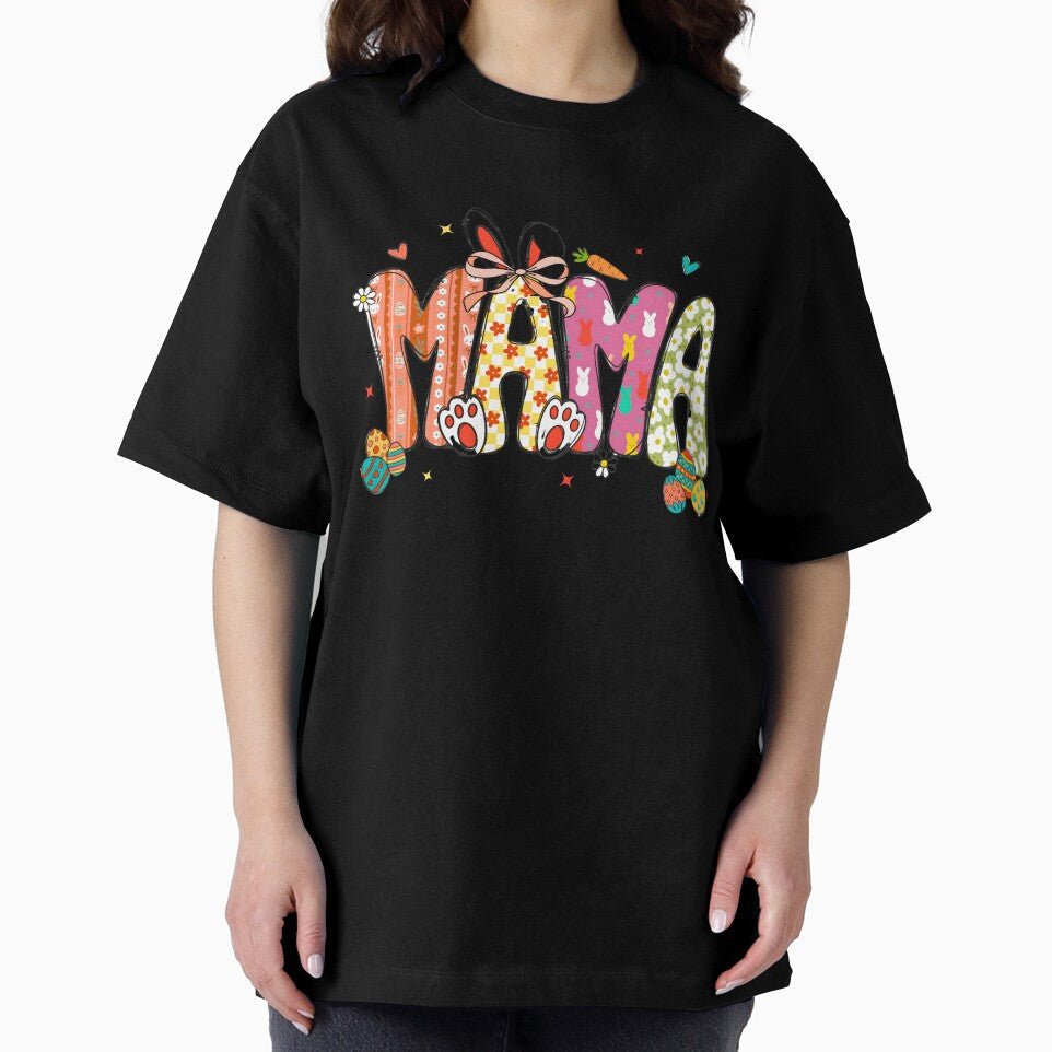 Easter Bunny Mama  - Floral Checkered Spring Holiday Sublimation Graphic by VibranPalette