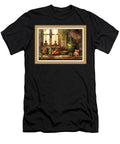 Still Life With Ceramicware Candleholders A Cat And More. L A S With Digital Frame. T-Shirt